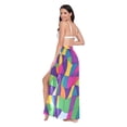 thumbnail image 3 of FORMRS Womens Long Sarong Beach Wrap Semi-Sheer Bikini Skirt Bathing Swimsuit Cover Up, Colorful Plaid, 3 of 7