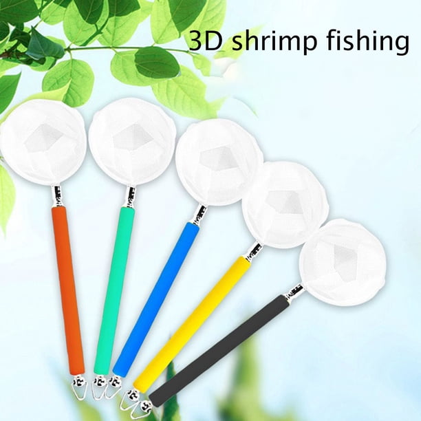 Red retráctil 3D de cristal para atrapar camarones malla de tanque Wdftyju de Acuario Color aleatorio