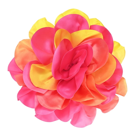 Extra Large Rose Flower Brooches, 8 Inch Lapel Pins Dainty Satin Fabric Big Camellia Oversized Brooch Pin [20cm, Yellow Rose]