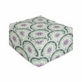 thumbnail image 1 of Oriental Rectangle Pouf, Repetitive Symmetric Pattern with Style Mandala in Soft Colors, Under Desk Foot Stool for Living Room Office with Cover, 25", Sea Green and Hot Pink, by Ambesonne, 1 of 4