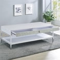 thumbnail image 4 of Mirage White Wood and Chrome Cocktail Table, 4 of 10