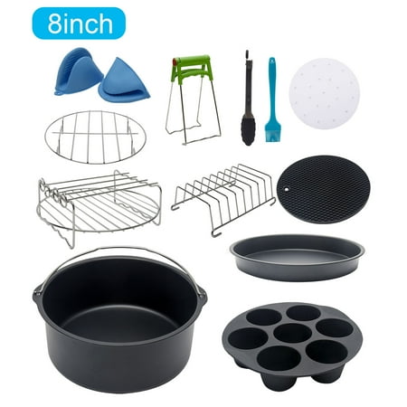 

12pcs Food Tongs Grill Kitchen Tools Non Stick Cake Barrel Air Fryer Accessories