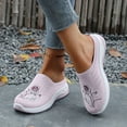 thumbnail image 2 of Dakaela Mules for Women 2026 Summer Woven Slip on Walking Sneakers Flower Embroidery Orthopedic Closed Toe Slides with Arch Support Pink 9.5, 2 of 9