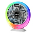 thumbnail image 1 of USB Charging Colorful LED Desk Fan with Gradient Ambient Light 3-Speed Wind Power 1200mAh Battery Wide-Angle Air Supply Single Click Wind Adjustment Long Press to Turn on Colorful Light, 1 of 5