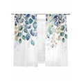 thumbnail image 7 of Blue Teal Botanical Sheer Curtains 63 Inch Length 2 Panels Set, Weeping Fall Eucalyptus Leaves Voile Window Treatment Rod Pocket Curtains Sheers Drapes for Bedroom/Living Room/Kitchen 52x"63"x2, 7 of 7