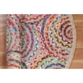 thumbnail image 3 of Indian Handwoven Braided Natural Jute with Multi Cotton Inner Gole Design Jute Round Rug, Bedroom, Entryways, Dining Room, Hallways, Kids' Rooms, Size - (4' Round), 3 of 4