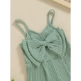 thumbnail image 6 of Suealasg Toddler Girls Romper Shorts Cute Bow Sleeveless Ribbed Short Jumpsuit Shorts 6M 12M 24M 2T 3T 4T Baby Girls Summer Clothes, 6 of 7