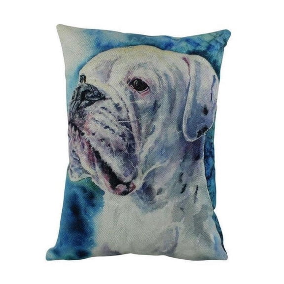 Dog | White Boxer Watercolor | Pillow Cover | Dogs | Home Decor | Custom Dog Pillow | Boxer Mom | Dog Lover Gift | Dog Mom Gift | Pillows