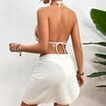 thumbnail image 3 of Conjunto Bikinis con cuello Halter con cordones para mujer, traje baño dividido 3 piezas, traje baño Sexy sin con, 3 of 5