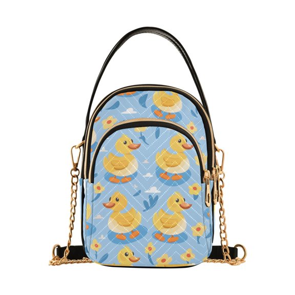 joogoo Women Duck and Flower Chain Crossbody Bags Shoulder Handbag Phone Purse
