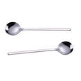 thumbnail image 4 of Cucharas redondas de acero inoxidable de 5 piezas Cucharas de café Cucharas de caldo para servicio de alimentos (Plata), 4 of 6