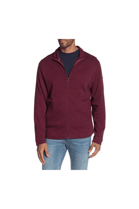 Men's Ravello Jersey Zip Front Jacket Aged Claret Size L