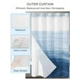 thumbnail image 2 of No Hook Cloth Fabric Shower Curtain with Snap in Liner, Blue Ombre Waterproof Shower Curtains Set with See Through Top Window, Modern Abstract Art Ocean Oil Painting Bath Curtains Shower 72"x78", 2 of 6