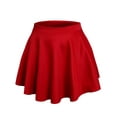 thumbnail image 2 of J. METHOD Women’s Skater Skirt Elastic Waist Casual Mini Flared Swing Pleated Skirts Made in USA NEWSK06 Red M, 2 of 6