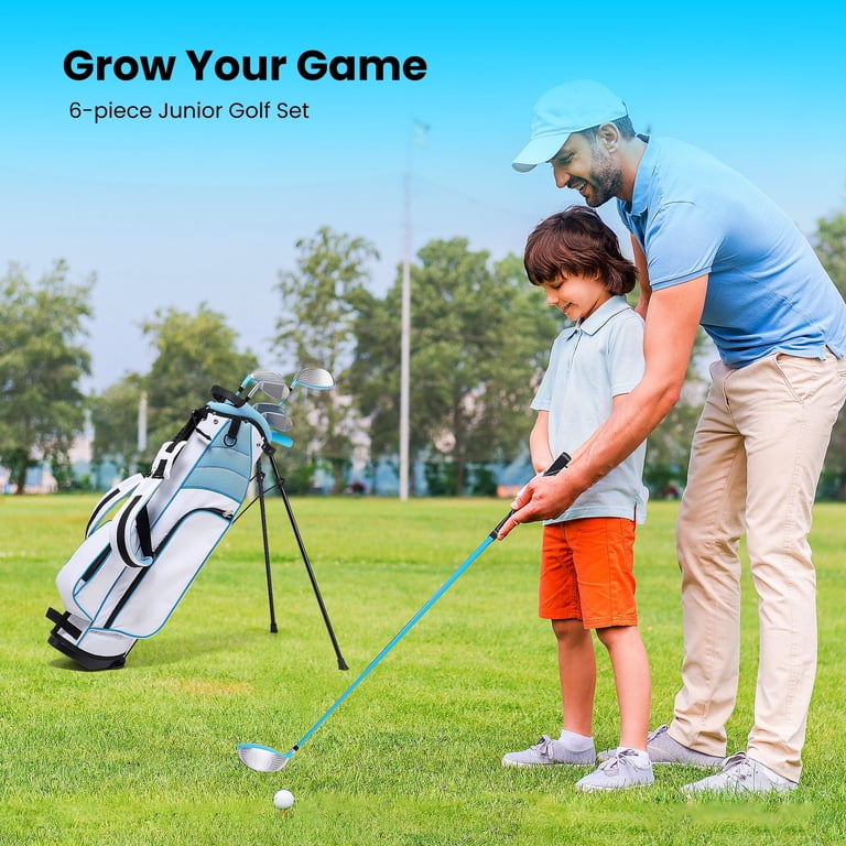 Naipo 6 Piece Junior Golf Club Set with Stand Bag, Light Blue photo 3