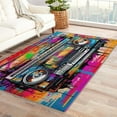 thumbnail image 1 of Radio Area Rugs for Bedroom Living Room - 6x9 ft - Colourful Carpet for Home Decor - Graffiti Art Patterned Decorative Indoor Large Rug - Washable & Soft & Non Slip & Low Pile (ZF&8496), 1 of 7