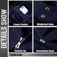 thumbnail image 3 of TACVASEN Men's Winter Coat Military Jacket Fleece Lined Parka Cotton Cargo Outerwear Navy L, 3 of 7
