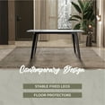 thumbnail image 5 of LeisureMod Modern Dining Table with 62" Rectangular Sintered Stone or Glass Wide Tabletop and Steel Legs Seats 6-8 People for Home, Kitchen, or Dining Room Krevor Series in Medium Grey, 5 of 11