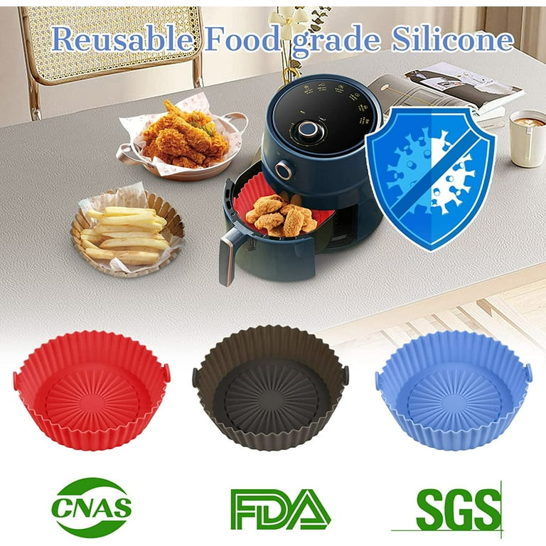 Air Fryer Liners, Air Fryer Silicone Liners Reusable, Air Fryer Accessories  - Airfryer Liners Square 8.5 inch for 4 to 6 QT Air Fryer Liners Silicone