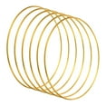 thumbnail image 1 of Unique Bargains 6 Inch Dream Catcher Rings, 6 Pcs Metal Macrame Wreath Floral Round Ring Hoop, Gold, 1 of 6
