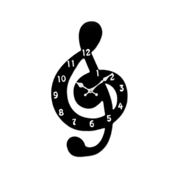 Reloj de pared con notas musicales, silencioso, moderno y decorativo. M