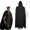 thumbnail image 4 of L'VOW Unisex Medieval Hooded Cloak Long Renaissance Cape with Hood - Halloween Cosplay LARP Wizard Elf Costume, 4 of 6