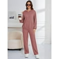 thumbnail image 3 of ebukurty Women's Pajama Sets 2 Piece Long Sleeve Hoodie with Pocket Jogger Sets, Sizes S-XL, 3 of 7