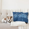 thumbnail image 4 of Ambesonne Blue Throw Pillow Cover 2 Pack, Umbrella Words April and May, 24", Blue Pale Blue and White, 4 of 7