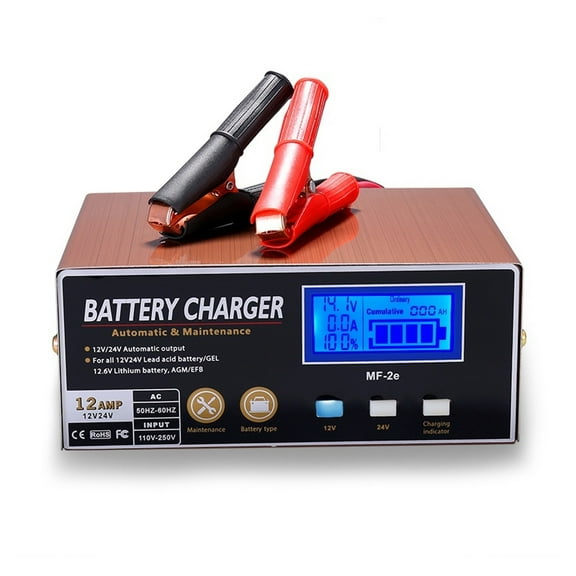 12V24V Car Battery Charger Multifunction Smart Repair Automatic AGM Lead-acid 12.6V Lithium Battery Charger ,Easy to Use