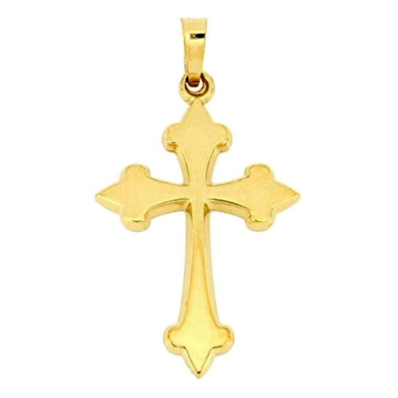 Brilliance Fine Jewelry14 KT Yellow Gold Fancy Cross Religious Pendant