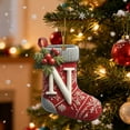 thumbnail image 1 of BAOPAI 26 Letters Enduring Acrylic Christmas Stocking Ornaments Personalized Alphabet Hanging Decor With Festive Bows Baubles For Holiday Tree Home Office Party Decoration Gift, 1 of 4