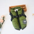 thumbnail image 4 of Small Dog Jacket, Dog Coat Harness Winter Warm Vest Jacket Waterproof Cotton Costume for Puppy Small Medium Dogs (M, Green), 4 of 7