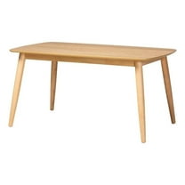 Pemberly Row Mid-Century Modern Natural Oak Finished Wood Dining Table