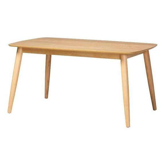 Pemberly Row Mid-Century Modern Natural Oak Finished Wood Dining Table