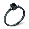 thumbnail image 4 of Art Deco Oval Ring Black Tone Black CZ 925 Sterling Silver Size 4, 4 of 7
