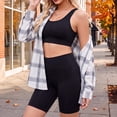 thumbnail image 4 of Hsovts Women Multishade Tartan Buffalo Plaid Flannel Shirt, Button Up Long Sleeve Chest Pocket Loose Fit Vintage Casual Soft Flannel Layering Tops for Multiple Occasions White L, 4 of 5