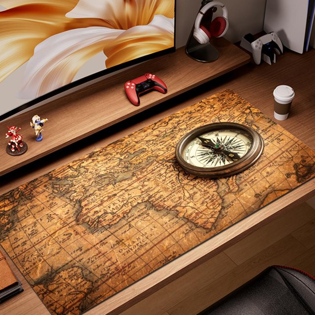 Alfombrilla de ratón HD con mapa de navegación Retro, alfombrilla de ratón grande, alfombra de escritorio de goma Natural, alfombrillas de escritorio para PC, alfombrillas de ratón de diseño