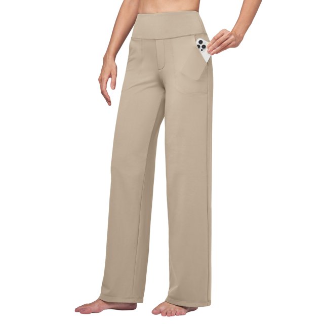 Pantalones de yoga Willit, vestido de pierna ancha, bolsillos de trabajo, cintura alta