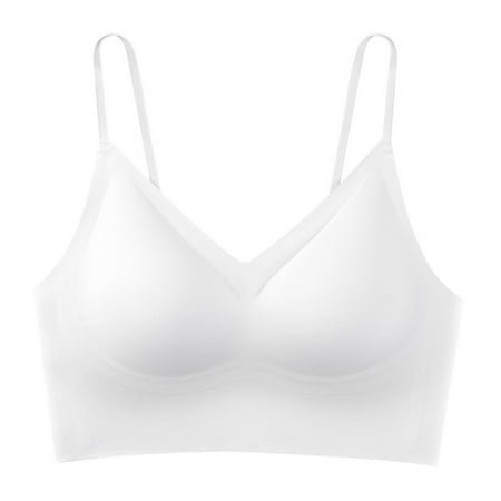 

njshnmn Lace Bralette Women s Wirefree Bonded Bra with Convertible Straps White M