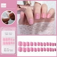 thumbnail image 1 of Polvo para uñas, parches para decoración de uñas, 24 uñas postizas cortas con parches de pegamento gelatinoso, uñas de ataúd, 1 of 2