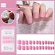 thumbnail image 1 of Polvo para uñas, parches para decoración de uñas, 24 uñas postizas cortas con parches de pegamento gelatinoso, uñas de ataúd, 1 of 2