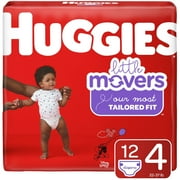 Huggies Little Movers Baby Diapers, Size 4, 12 Ct, Convenience Pack