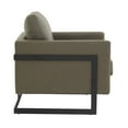 thumbnail image 4 of LeisureMod LAB31GR-L 34.25 x 31.5 x 34 in. Lincoln Leather Accent Armchair with Black Steel Frame, Grey, 4 of 6