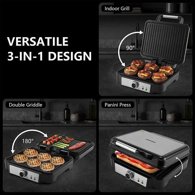 Panini Press Grill, Kealive 4-Slice Extra Large Gourmet Sandwich Maker Grill  Opens 180 Degrees, Estate & Personal P…