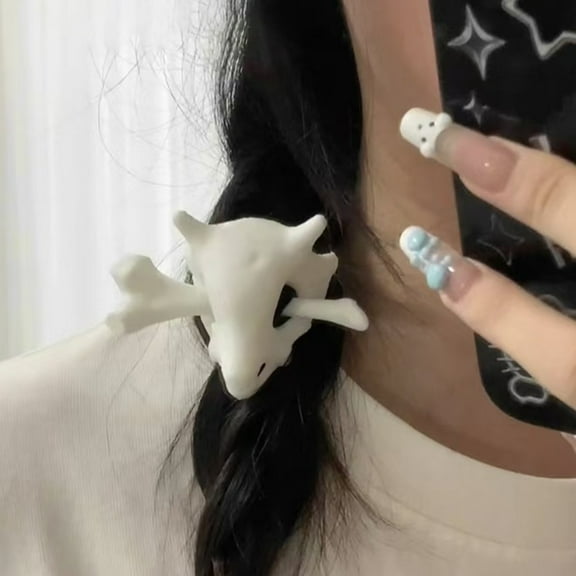 sunsanly Halloween Skull Hairpin Glow-in-the-dark Skull Hair Clip with Bone Stick Gothic Hair Accessories Gift for Sister Girlfriend