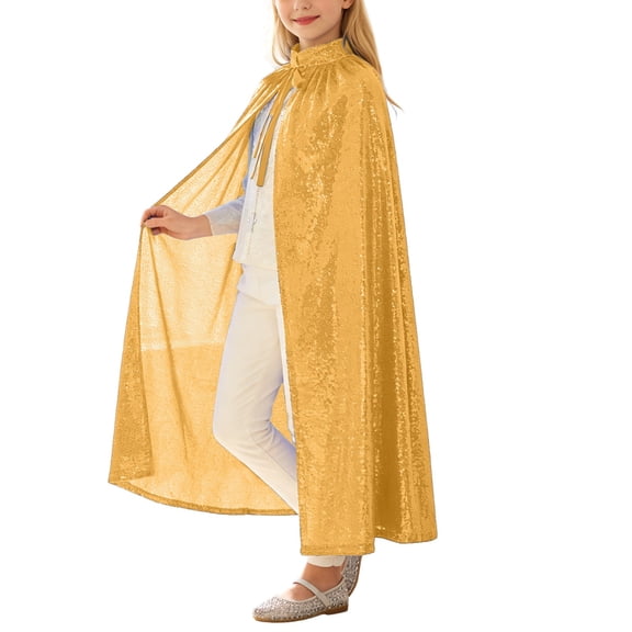 Girls Glitter Lace Cape Shawl Wrap Party Dress Up Fairy Tale for Kids