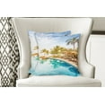 thumbnail image 4 of Ambesonne Landscape Throw Pillow Cover 2 Pack, Poolside Exotic Island, 20", Multicolor, 4 of 6