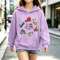 thumbnail image 4 of Coerni Girls Hoodie Cartoon Construction Truck Graphic Sweatshirt Funny Print Kids Trendy Hooded Pullover Spring Fall Casual Wear, 4 of 6