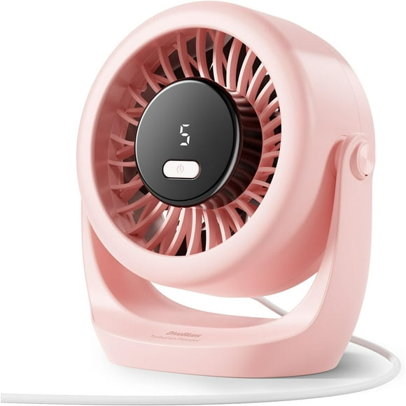 shiyou-USB Desk Turbo Fan, Ultra-Quiet Mini Desk Fan, Powerful Wind, LED Display, 5 Speed, 360° Rotating Small Portable Fan for Home, Office and Outdoor Cool Tech Gadgets - TurboBreeze