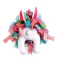 thumbnail image 3 of Corona de Pascua con trasero y orejas de conejo, decoración colgante, corona de conejo colorida para puerta de entrada, decoración navideña del hogar,, 3 of 7